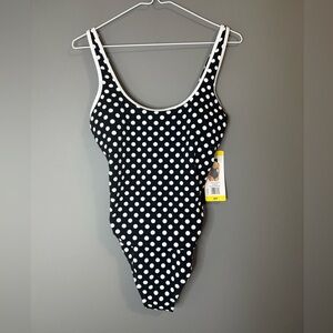 NWT Kathy Ireland size small Costco Polka Dot One Piece Swimsuit beach wear